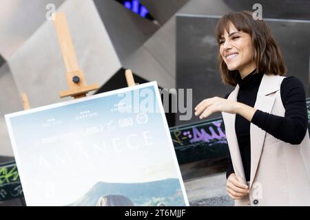 Aura Garrido attends the 'Amanece' photocall at Plaza de los Cubos in Madrid. Stock Photo