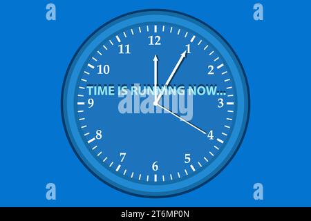 Time is Running Out Clock Deadline Ending Soon Illustration. business concept. Stock Vector