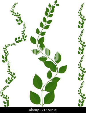 vine leaf vector illustration. on white background. decorative leaf. Stock Vector