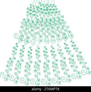 Floral circular design elements. line outer frame floral design, elements, frames, calligraphic. Vector floral illustration with branches. Stock Vector