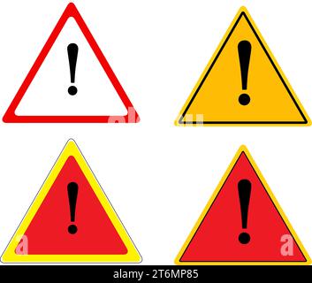 Caution signs. danger and warning signs. warning attention. danger sign. vector illustration. on white background Stock Vector