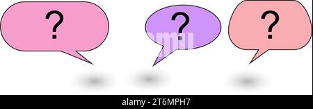 three Speech bubbles with question marks. vector illustration. Talk bubble. Cloud speech bubbles collection. Vector Stock Vector