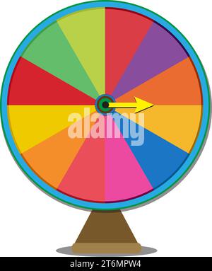 Blank wheel of fortune 12 slots icon. Clipart image isolated on white background. Board game color spinner. Colorful wheel of fortune. vector. spinner Stock Vector