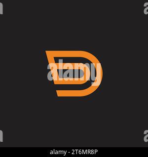 letter bd stripes line simple logo vector Stock Vector