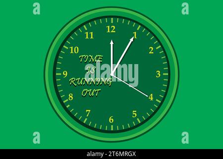 Time is Running Out Clock Deadline Ending Soon Illustration. business concept. Stock Vector
