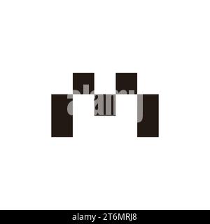 letter mu simple dots logo vector Stock Vector