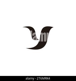 letter y bird simple geometric curves logo vector Stock Vector