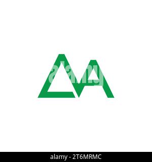 letter ma triangle green mountain simple logo vector Stock Vector