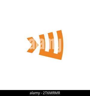 letter we arrow stripes motion logo vector Stock Vector