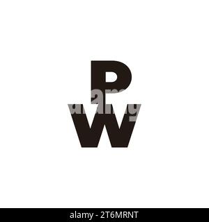 letter pw simple linked logo vector Stock Vector