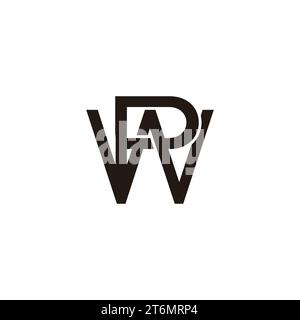 letter wp 3d flat overlap logo vector Stock Vector