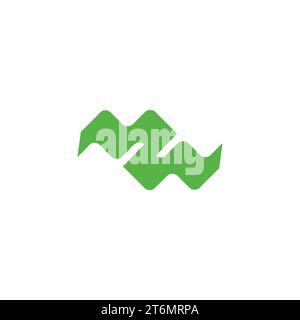 letter z green seaweed abstract logo vector Stock Vector