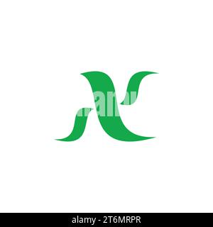 letter n s simple nature leaf logo vector Stock Vector