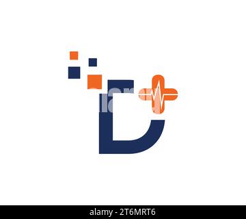 D medical data logo design Stock Vector