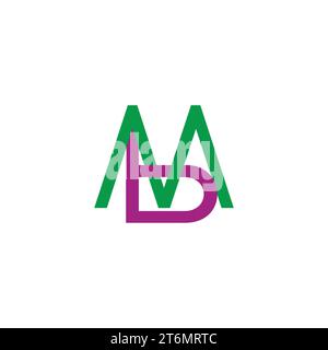 letter mb linked colorful simple logo vector Stock Vector