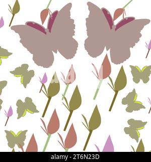 Seamless pattern design of colorful butterfly Stock Vector