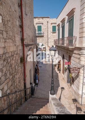 Vieste, Italy - 25 August 2023: view of city cente of Vieste Stock Photo