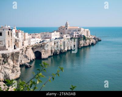 Vieste, Italy - 25 August 2023: panorama  of Vieste promenade Stock Photo