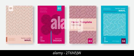 Asian patterns. Geometry Korean sea ornaments. Geometric mosaic for Japan corporate layout. Simple covers. Flower and abstract flat waves. Brochure mi Stock Vector