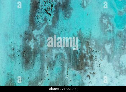 Background Pattern, Texture of Peeling Painted on Blue Grunge Wall with Copy Space for Text Decorated. Stock Photo
