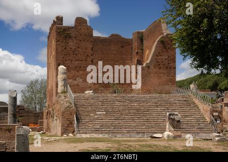 Roman Capitolium Temple at Ancient Ostia, Rome Stock Photo