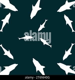 Seamless pattern design of shark Stock Vector