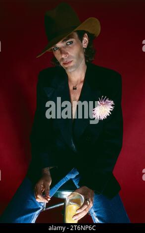 Personality. Singer. Marc Hunter (7 September 1953 – 17 July 1998).  Lead singer of Dragon. Photo 1981. Stock Photo