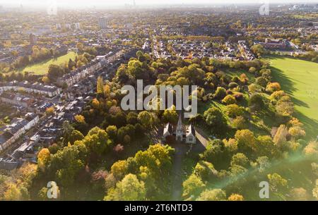 Hampstead Cemetery is a historic cemetery in West Hampstead, London Stock Photo