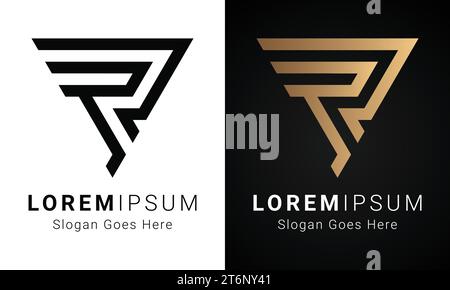 luxury Initial RR Monogram Text Letter Logo Design Stock Vector