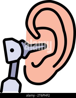 Otoscope icon. Color vector illustration from hospital collection. Simple otoscope icon vector. Flat symbol for use on web and mobile apps, logo, prin Stock Vector