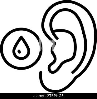 Ear drops icon. Outline simple sign from pharmacy collection. Ear drops icon for logo, templates, web design and infographics. Stock Vector