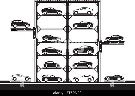 Multilevel car parking - vector illustration Stock Vector