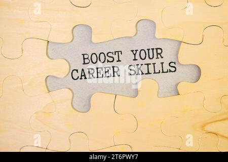 Business concept about Boost Your Career Skills with sign on the piece of paper Stock Photo