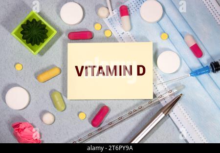 Foods rich in vitamin D. Top view. Stock Photo