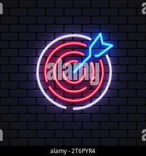 Goals neon on black background for web background design. Vector illustration Stock Vector