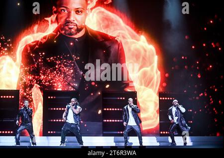 November 11, 2023, Sheffield, South Yorkshire, U.K: JLS ,Performing at Sheffield Utilita Arena ,Sheffield , Uk ,11.11.2023 (Credit Image: © Robin Burns/ZUMA Press Wire) EDITORIAL USAGE ONLY! Not for Commercial USAGE! Stock Photo