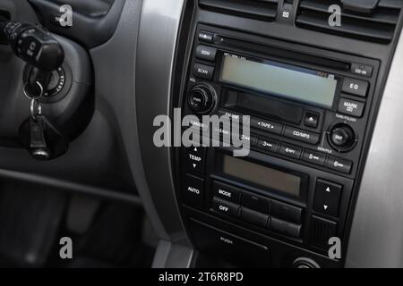 View of automotive head unit in car Stock Photo - Alamy