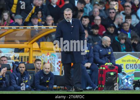 Ange Postecoglou Manager of Tottenham Hotspur during the Premier League match Wolverhampton Wanderers vs Tottenham Hotspur at Molineux, Wolverhampton, United Kingdom, 11th November 2023  (Photo by Gareth Evans/News Images) Stock Photo