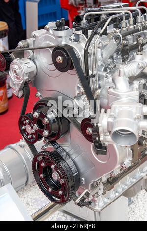 Close-up of a new complex automotive internal combustion engine Stock Photo