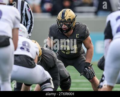 November 11, 2023: Army Black Knights linebacker Leo Lowin (31) during the NCAA football game between the Holy Cross Crusaders and the Army Black Knights at Michie Stadium in West Point, NY. Mike Langish/CSM Stock Photo