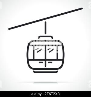 Funicular or cable car line icon isolated Stock Vector