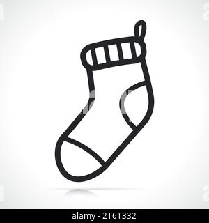 Illustration of christmas socks  line icon isolated Stock Vector