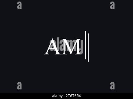 AM Letter Logo Design Vector Template. Initial Letter AM Linked Logo Stock Vector