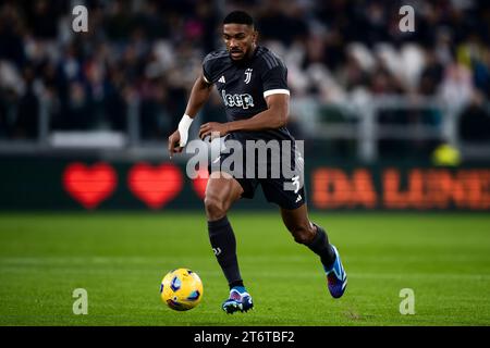 Gleison Bremer of Juventus FC in action during the Serie A football match between Juventus FC and Cagliari Calcio. Stock Photo