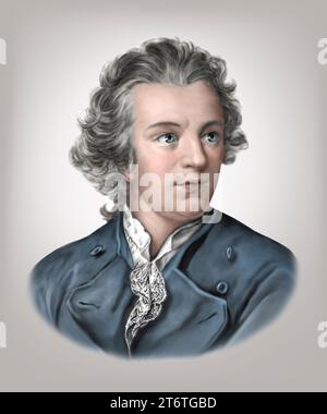 Gotthold Ephraim Lessing. 1729-1781. German Dramatist Philosopher Stock Photo