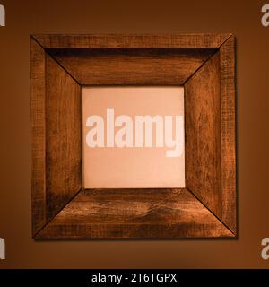 Old wood frame or photo frame on the brown background. Object with clipping path Stock Photo