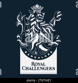 Royal Challengers Bangalore Logo White Style Indian professional Cricket club, Vector Illustration Abstract Editable image Stock Vector