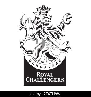 Royal Challengers Bangalore Logo Black Style Indian professional Cricket club, Vector Illustration Abstract Editable image Stock Vector