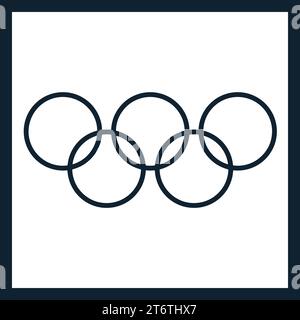 Olympic rings Cutting and Dark Background, Vector Illustration Abstract Editable image Stock Vector