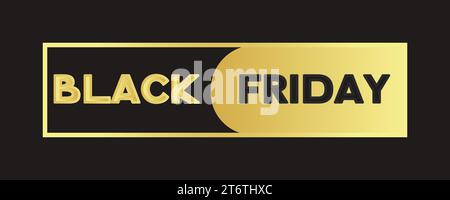 Black Friday Shopping Day  Calligraphy Gold text word and Black Background, Vector Illustration Abstract Editable image Stock Vector